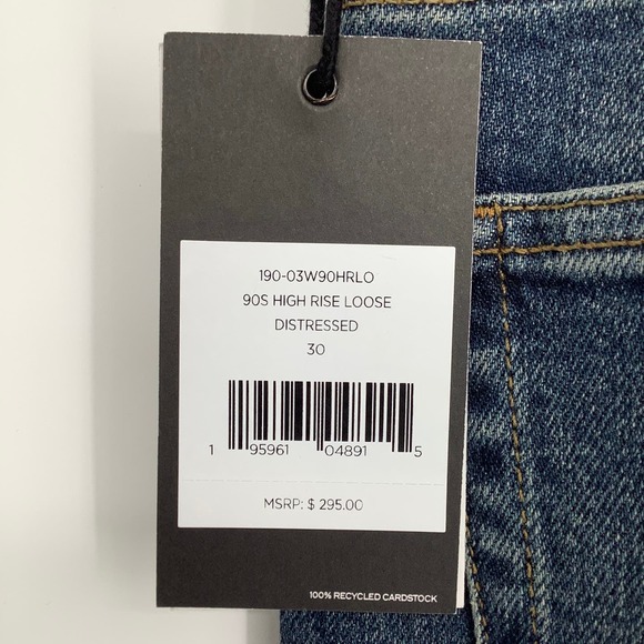 NEW! RE/DONE Size 30 90s High Rise Loose Distressed Jeans Denim $295 msrp I8-7 - Picture 6 of 10